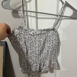 Tie Back Women's Floral Stretch Blouse